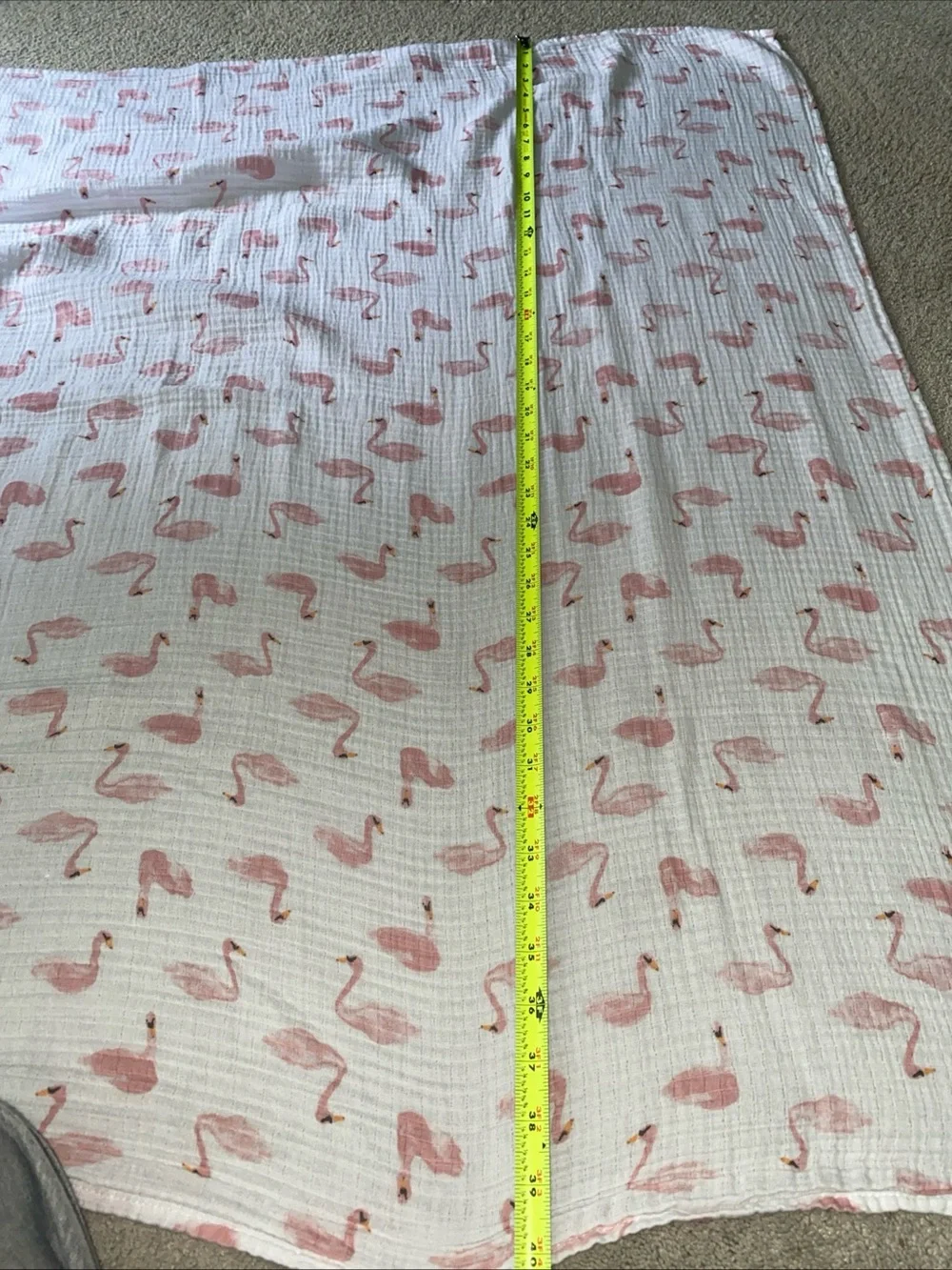 ADEN + ANAIS Summer Cotton Muslin Blanket Flamingo Print Pink White